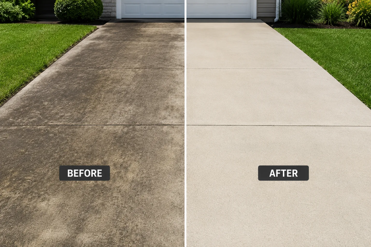 Sealed Birmingham concrete driveway after the sealer application