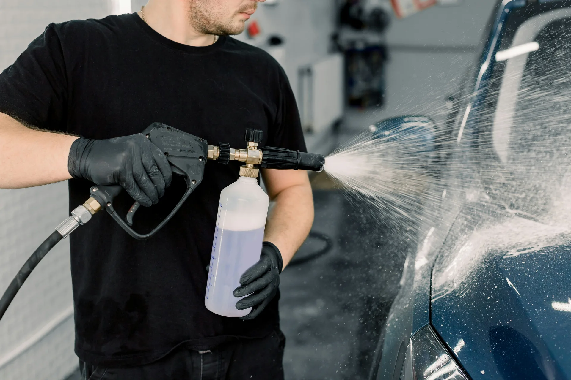 Birmingham fleet truck pressure washing in progress