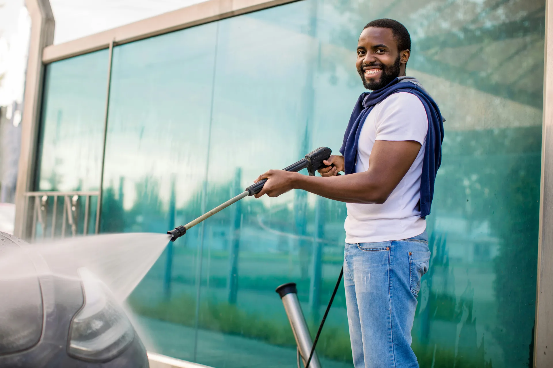 Birmingham dryer vent cleaning technician with rotating brush and vacuum equipment